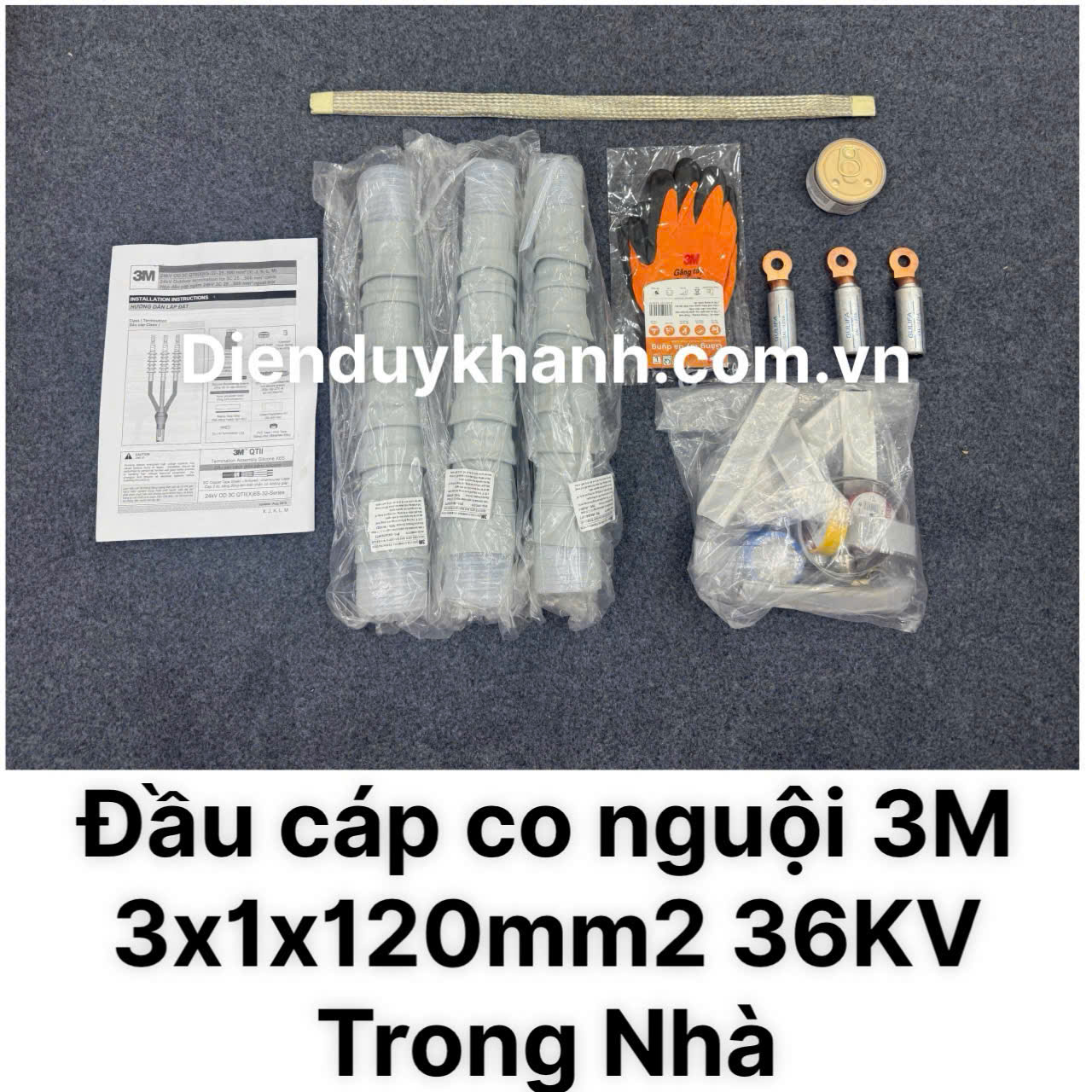 Đầu Cáp Co Nguội Trung Thế Trong Nhà 36KV OD 1C QTII(L)6S-13-120 ( 3x1x120mm2)